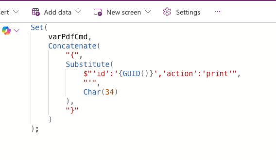 Canvas button command example for print.