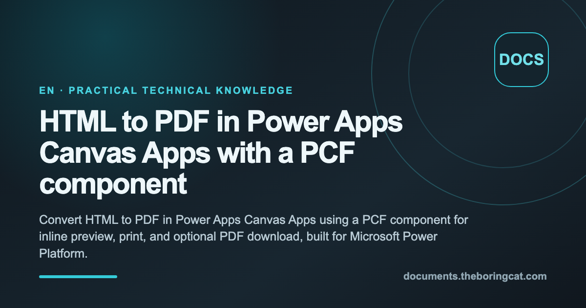 Example.html Doc Power Apps HTML to PDF in Power Apps Canvas Apps with a PCF component | TBC Docs